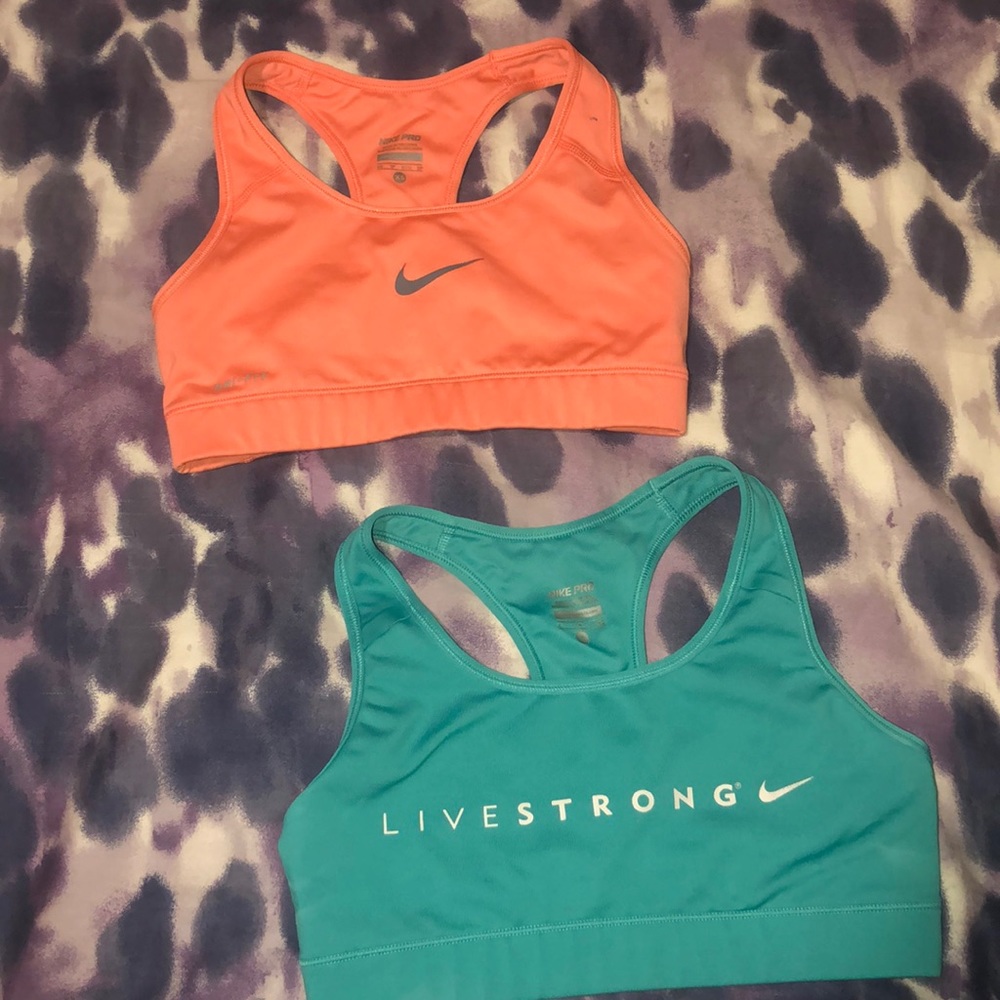 2 nike pro sport bras.